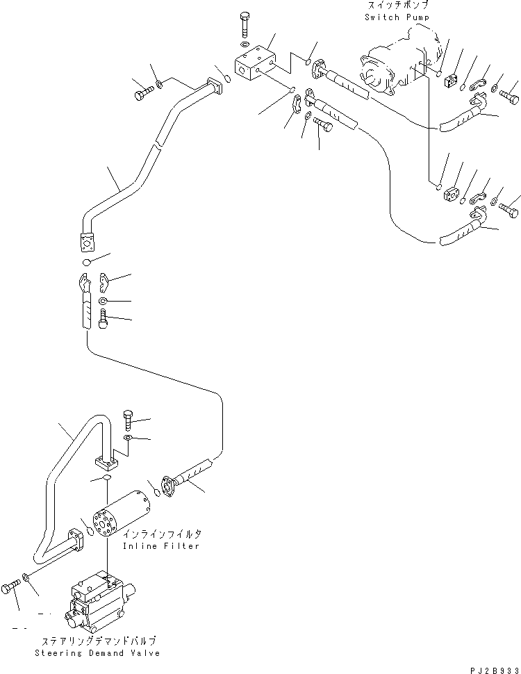 Wheel Loaders Komatsu / WA900-3 S/N 50001-UP(wa900-3c) / HYDRAULIC LINE (SWITCH PUMP TO DEMAND VALVE) (INLINE FILTER)(#50001-50094)(210500 : H4200-05A3)
