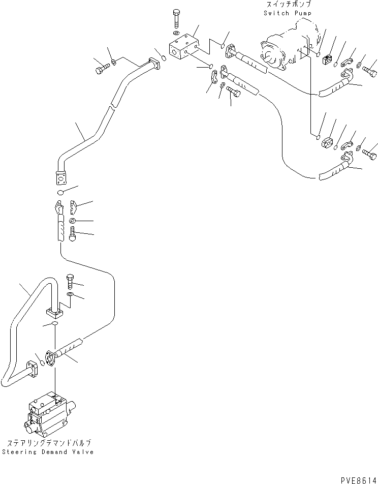 Wheel Loaders Komatsu / WA900-3 S/N 50001-UP(wa900-3c) / HYDRAULIC LINE (SWITCH PUMP TO DEMAND VALVE)(#50001-50094)(210510 : H4200-05C0)