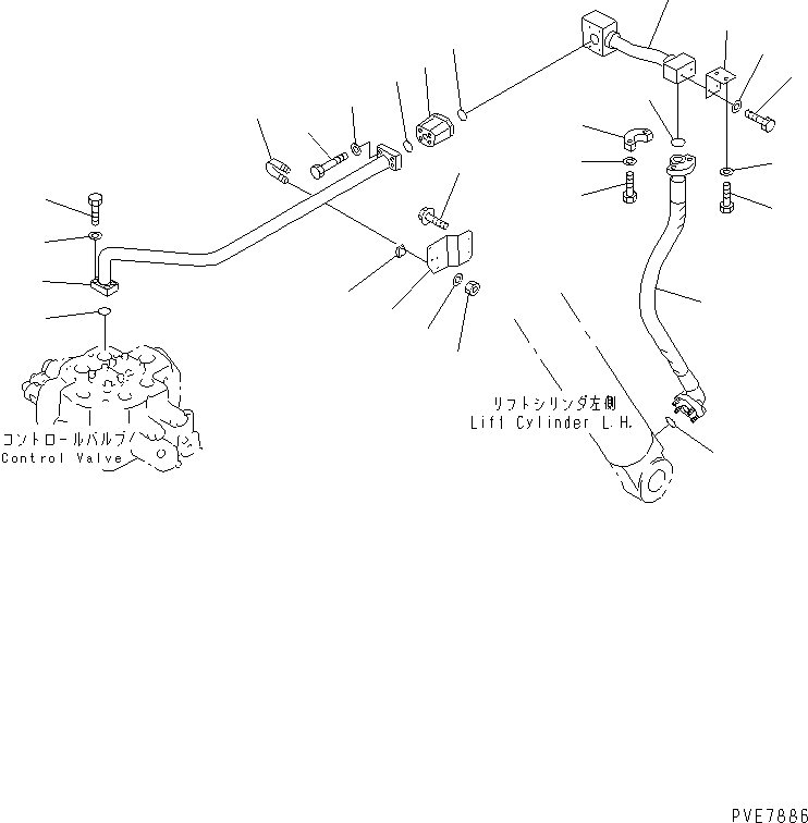 Wheel Loaders Komatsu / WA900-3 S/N 50001-UP(wa900-3c) / HYDRAULIC LINE (LIFT CYLINDER BOTTOM LINE ? 1/2)(#50001-50094)(210620 : H4200-08C0)