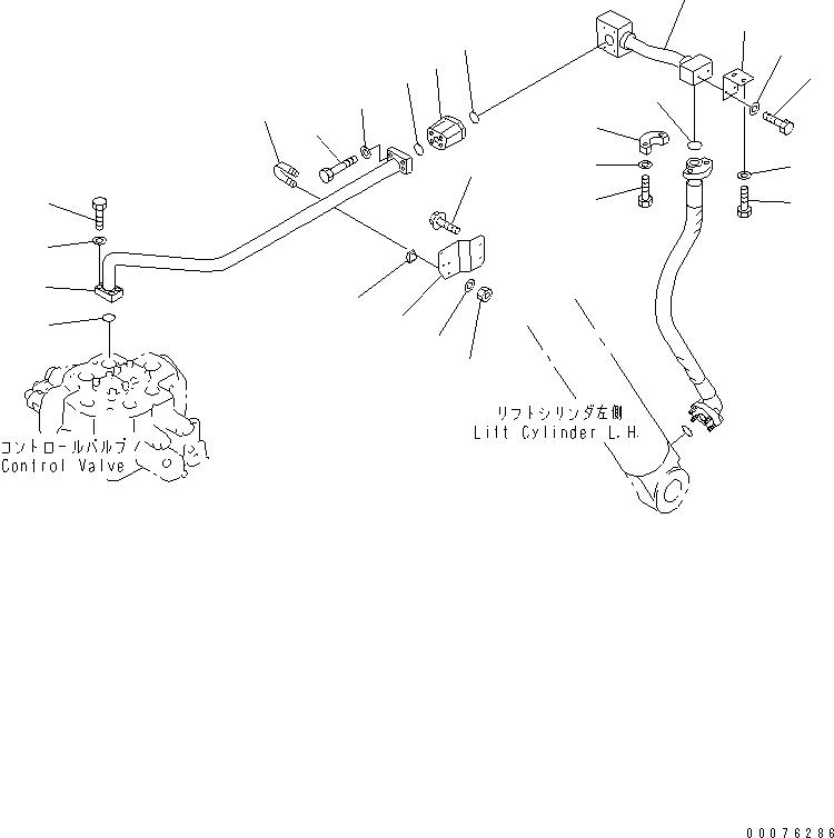 Wheel Loaders Komatsu / WA900-3 S/N 50001-UP(wa900-3c) / HYDRAULIC LINE (LIFT CYLINDER BOTTOM LINE ? 1/2)(#50095-)(210630 : H4200-08D0)