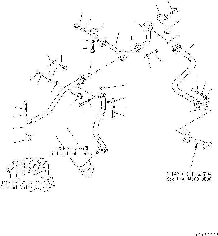 Wheel Loaders Komatsu / WA900-3 S/N 50001-UP(wa900-3c) / HYDRAULIC LINE (LIFT CYLINDER BOTTOM LINE ? 2/2)(#50095-)(210660 : H4200-09D0)
