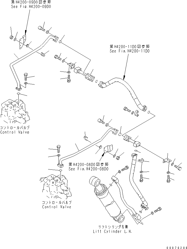 Wheel Loaders Komatsu / WA900-3 S/N 50001-UP(wa900-3c) / HYDRAULIC LINE (LIFT CYLINDER HEAD LINE ? 1/2)(#50095-)(210690 : H4200-10D0)