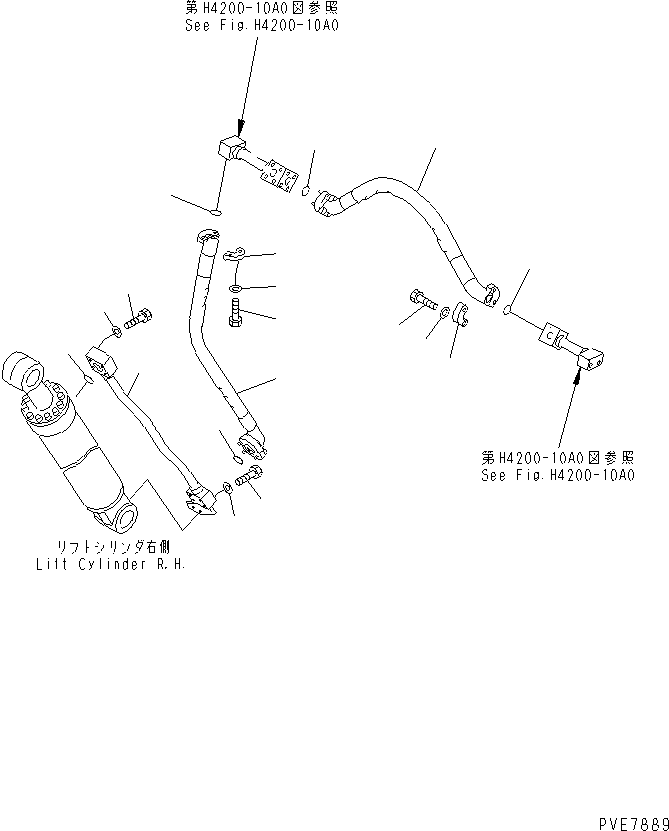 Wheel Loaders Komatsu / WA900-3 S/N 50001-UP(wa900-3c) / HYDRAULIC LINE (LIFT CYLINDER HEAD LINE ? 2/2)(#50001-50094)(210710 : H4200-11C0)