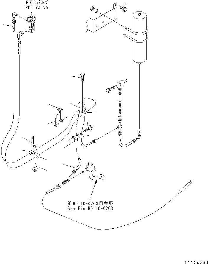 Wheel Loaders Komatsu / WA900-3 S/N 50001-UP(wa900-3c) / HYDRAULIC LINE (P.P.C. VALVE LINE MOUNTING PARTS ? REAR 2/2)(#50095-)(210890 : H4200-16D0)