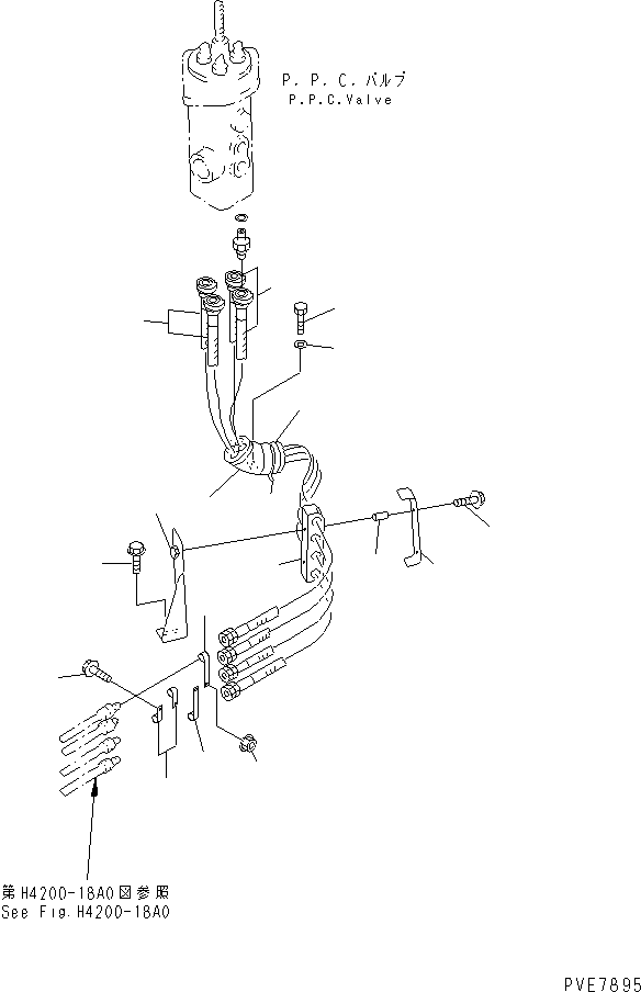 Wheel Loaders Komatsu / WA900-3 S/N 50001-UP(wa900-3c) / HYDRAULIC LINE (P.P.C. VALVE LINE ? FRONT 1/3)(#50001-50094)(210900 : H4200-17C0)