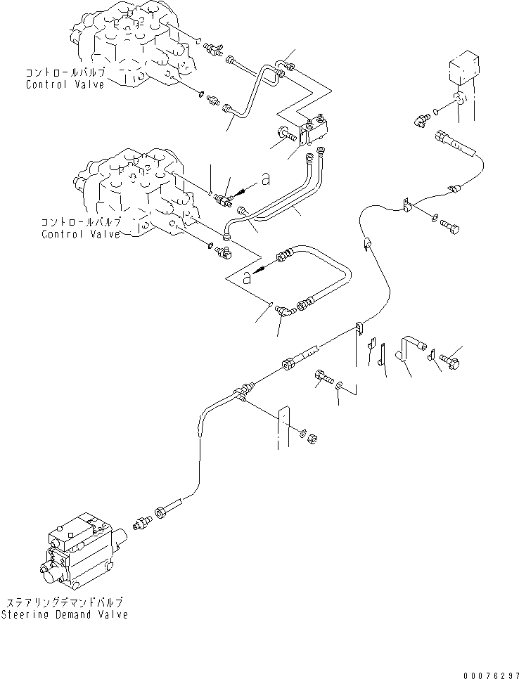 Wheel Loaders Komatsu / WA900-3 S/N 50001-UP(wa900-3c) / HYDRAULIC LINE (P.P.C. VALVE LINE ? FRONT 3/3)(#50095-)(211020 : H4200-19D0)