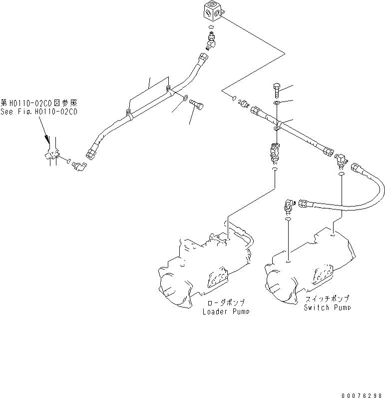 Wheel Loaders Komatsu / WA900-3 S/N 50001-UP(wa900-3c) / HYDRAULIC LINE (PUMP DRAIN LINE MOUNTING PARTS)(#50095-)(211040 : H4200-20D0)