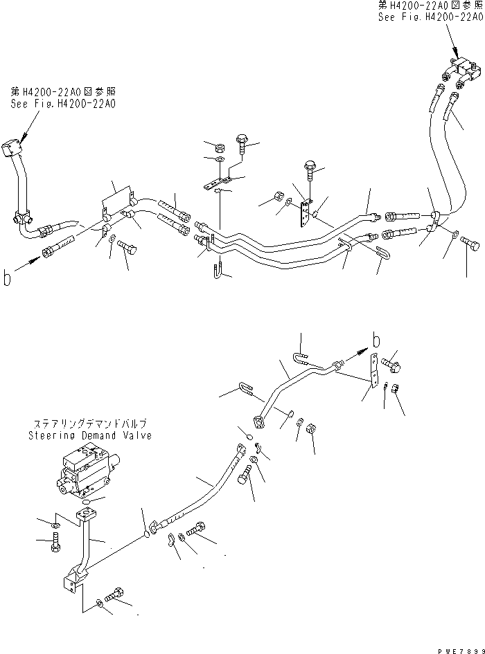 Wheel Loaders Komatsu / WA900-3 S/N 50001-UP(wa900-3c) / HYDRAULIC LINE (COOLING LINE ? 1/2)(#50001-50094)(211070 : H4200-21C0)