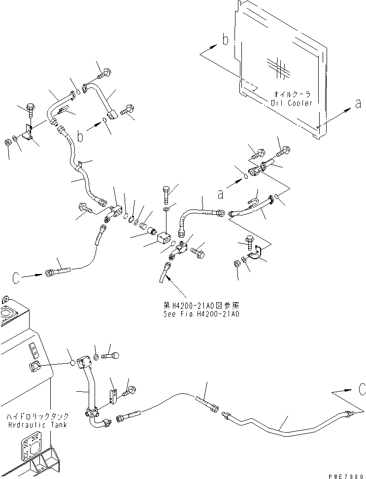 Wheel Loaders Komatsu / WA900-3 S/N 50001-UP(wa900-3c) / HYDRAULIC LINE (COOLING LINE ? 2/2) (55 ЯC SPEC.)(#50001-50094)(211130 : H4200-22A8)