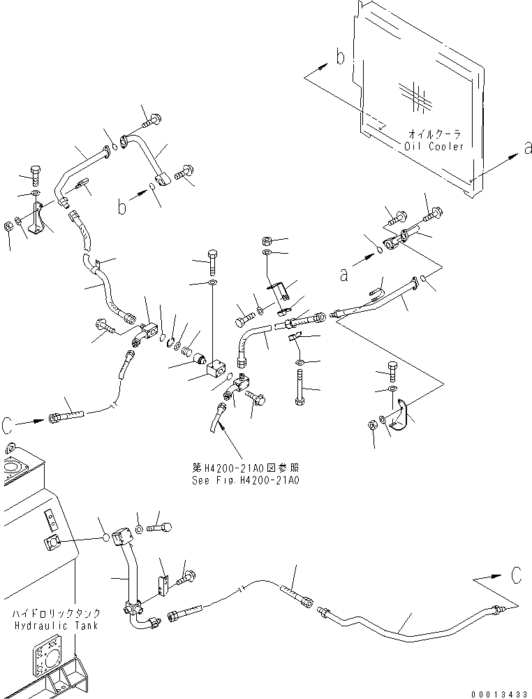 Wheel Loaders Komatsu / WA900-3 S/N 50001-UP(wa900-3c) / HYDRAULIC LINE (COOLING LINE ? 2/2)(#50031-50094)(211150 : H4200-22C0A)
