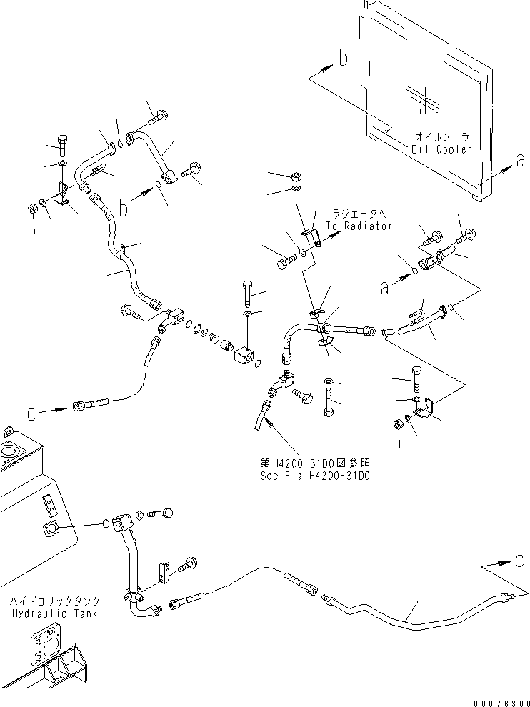 Wheel Loaders Komatsu / WA900-3 S/N 50001-UP(wa900-3c) / HYDRAULIC LINE (COOLING LINE ? 2/3)(#50095-)(211160 : H4200-22D0)