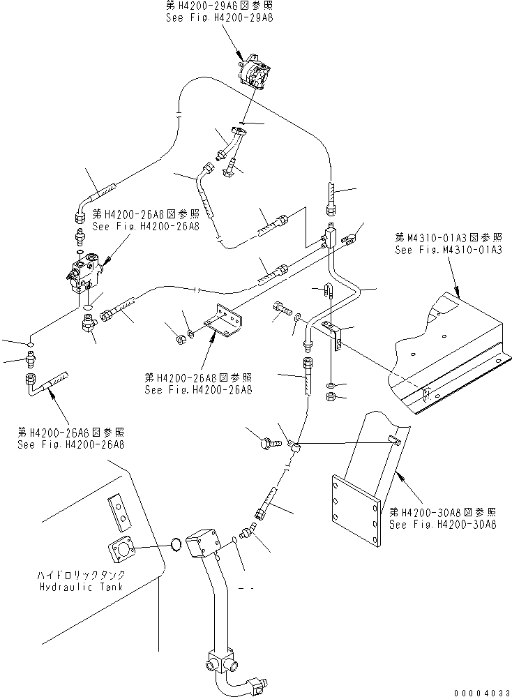 Wheel Loaders Komatsu / WA900-3 S/N 50001-UP(wa900-3c) / HYDRAULIC LINE (FAN MOTOR DRAIN LINE) (55 ЯC SPEC.)(#50001-50094)(211250 : H4200-27A8)