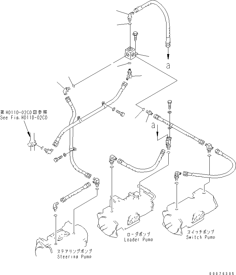 Wheel Loaders Komatsu / WA900-3 S/N 50001-UP(wa900-3c) / HYDRAULIC LINE (PUMP DRAIN LINE)(#50095-)(211260 : H4200-27D0)
