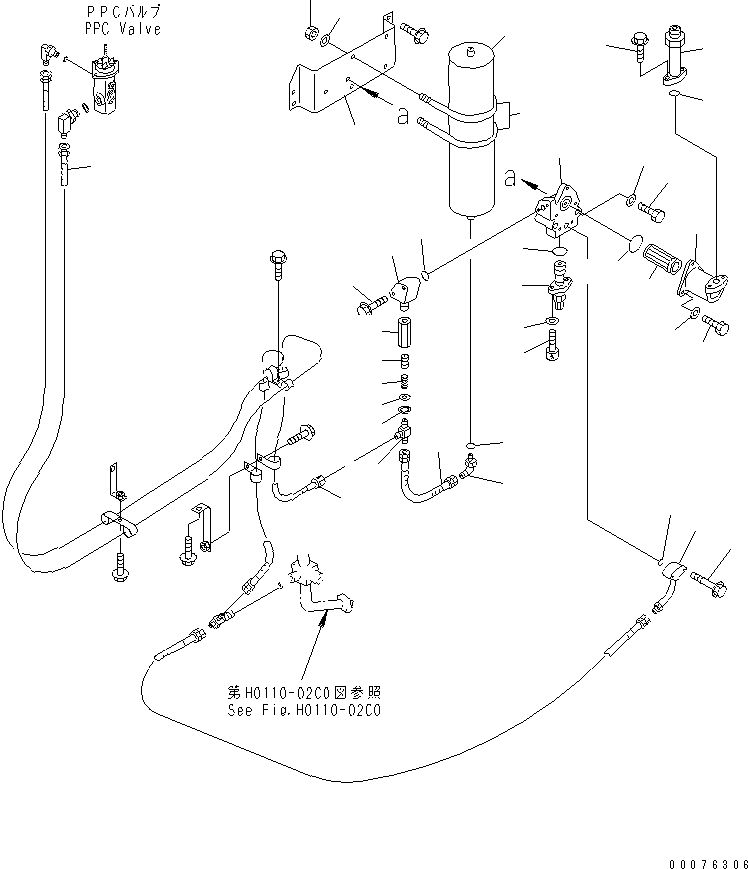 Wheel Loaders Komatsu / WA900-3 S/N 50001-UP(wa900-3c) / HYDRAULIC LINE (P.P.C. VALVE LINE ? REAR 3/3)(#50095-)(211280 : H4200-28D0)