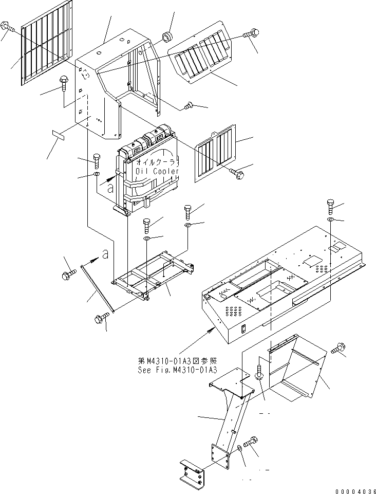Wheel Loaders Komatsu / WA900-3 S/N 50001-UP(wa900-3c) / HYDRAULIC LINE (FUEL COOLER MOUNTIING PARTS AND FUEL COOLER COVER) (55 ЯC SPEC.)(#50001-50094)(211330 : H4200-30A8)