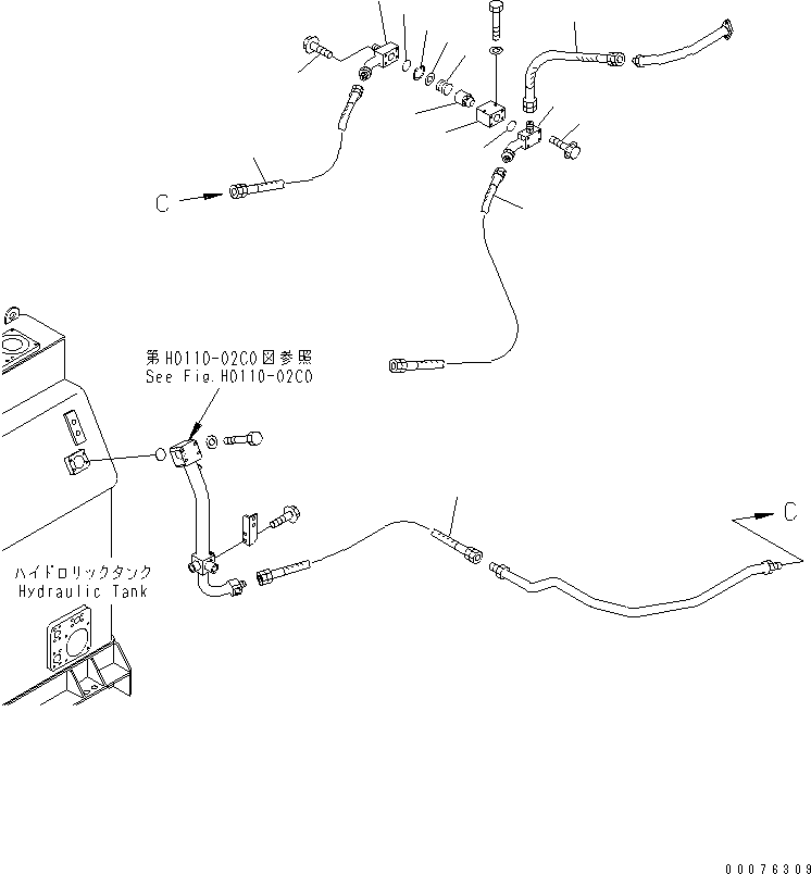 Wheel Loaders Komatsu / WA900-3 S/N 50001-UP(wa900-3c) / HYDRAULIC LINE (HYDRAULIC TANK TO OIL COOLER ? 1/2)(#50095-)(211370 : H4200-31D0)