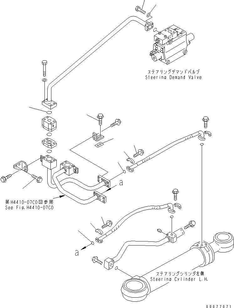 Wheel Loaders Komatsu / WA900-3 S/N 50001-UP(wa900-3c) / STEERING HYDRAULIC LINE (STEERING CYLINDER LINE MOUNTING ? L.H.)(#50095-)(211480 : H4410-01C0)