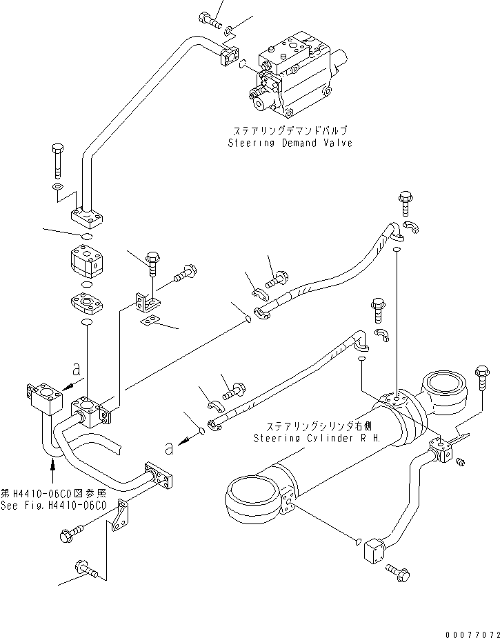 Wheel Loaders Komatsu / WA900-3 S/N 50001-UP(wa900-3c) / STEERING HYDRAULIC LINE (STEERING CYLINDER LINE MOUNTING ? R.H.)(#50095-)(211510 : H4410-02C0)