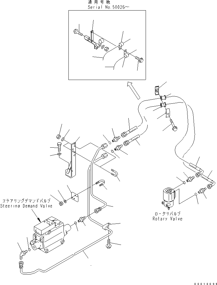Wheel Loaders Komatsu / WA900-3 S/N 50001-UP(wa900-3c) / STEERING HYDRAULIC LINE (PILOT VALVE CONTROL LINE ? 1/3) (WITH ADVANCED JOY STICK STEERING)(#50013-50094)(211530 : H4410-03B2)