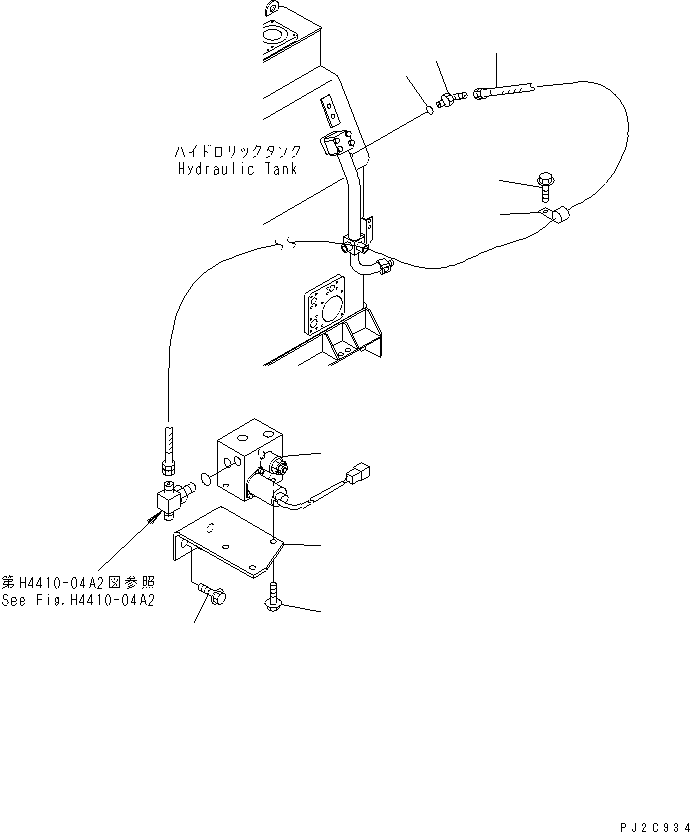 Wheel Loaders Komatsu / WA900-3 S/N 50001-UP(wa900-3c) / STEERING HYDRAULIC LINE (PILOT VALVE CONTROL LINE ? 3/3) (WITH ADVANCED JOY STICK STEERING)(#50013-50094)(211600 : H4410-05B2)