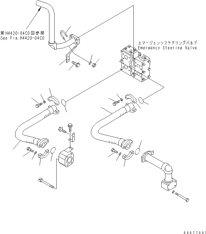 Wheel Loaders Komatsu / WA900-3 S/N 50001-UP(wa900-3c) / EMERGENCY STEERING PIPING (1/4)(#50095-)(211700 : H4420-01C0)