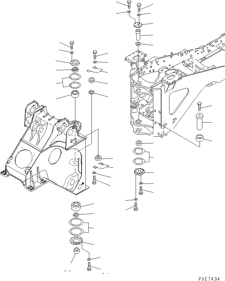 Wheel Loaders Komatsu / WA900-3 S/N 50001-UP(wa900-3c) / HINGE PIN (FOR FRONT AND REAR FRAME CONNECTING)(#50001-50094)(240240 : J4130-01B0)