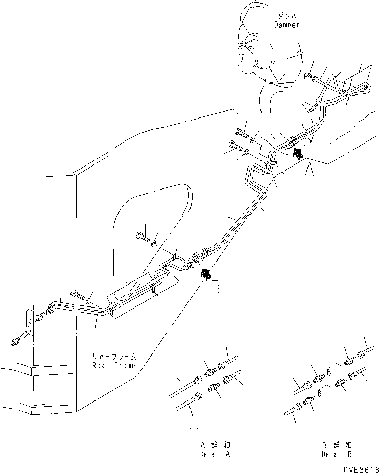 Wheel Loaders Komatsu / WA900-3 S/N 50001-UP(wa900-3c) / AUTO GREASE (REAR ? 2/2)(#50095-)(240460 : J4710-07C0)