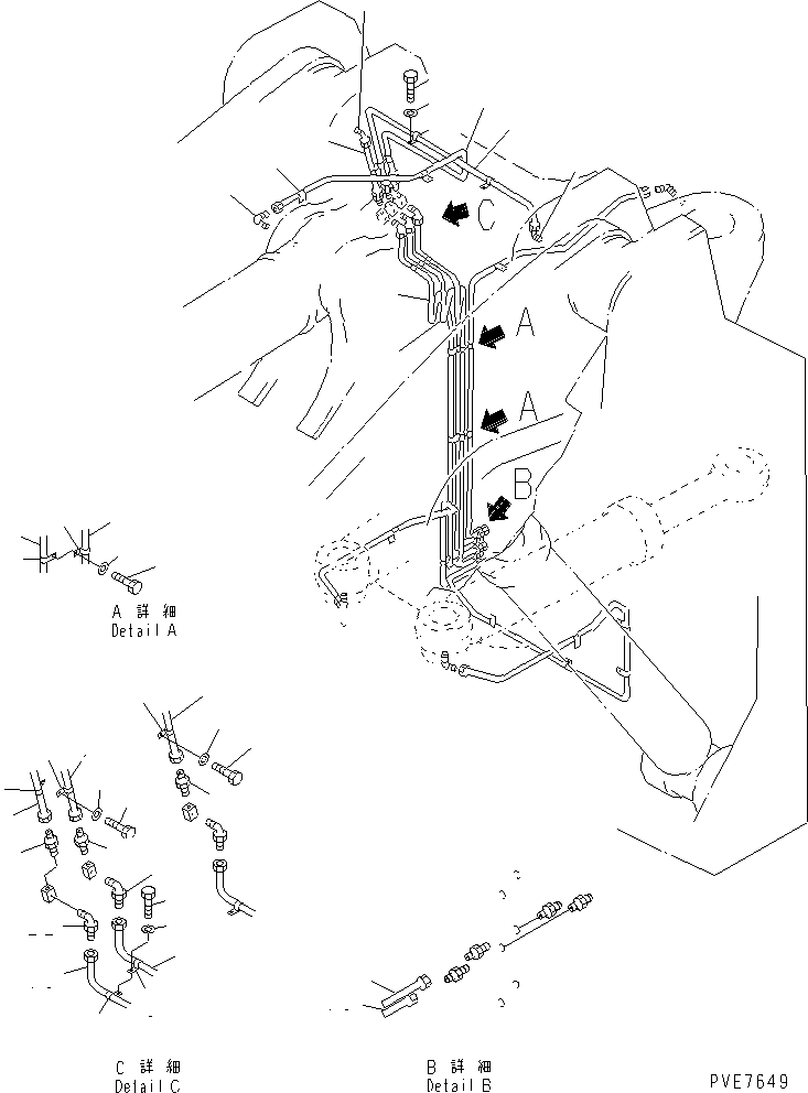 Wheel Loaders Komatsu / WA900-3 S/N 50001-UP(wa900-3c) / REMOTE GREASE (FRONT ? 2/3)(#50001-50094)(240680 : J4710-17B0)