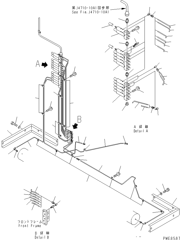 Wheel Loaders Komatsu / WA900-3 S/N 50001-UP(wa900-3c) / AUTO GREASE (FRONT FRAME LINE)(#50001-50094)(240540 : J4710-11B1)