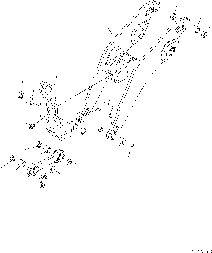 Wheel Loaders Komatsu / WA900-3 S/N 50001-UP(wa900-3c) / LIFT ARM AND BELLCRANK (WITH M.D.P. MONITOR)(#50001-50094)(360060 : T4110-02B3)