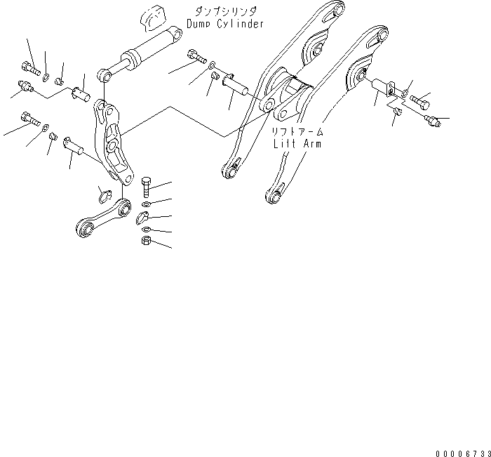 Wheel Loaders Komatsu / WA900-3 S/N 50001-UP(wa900-3c) / LIFT ARM AND BELLCRANK (MOUNTING PIN)(#50095-)(360140 : T4110-03C0)
