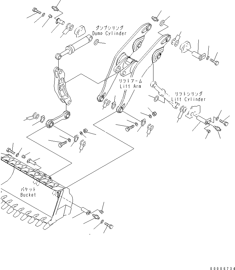 Wheel Loaders Komatsu / WA900-3 S/N 50001-UP(wa900-3c) / LIFT ARM AND BELLCRANK (LIFT ARM MOUNTING PIN)(#50031-50094)(360150 : T4110-04B0)
