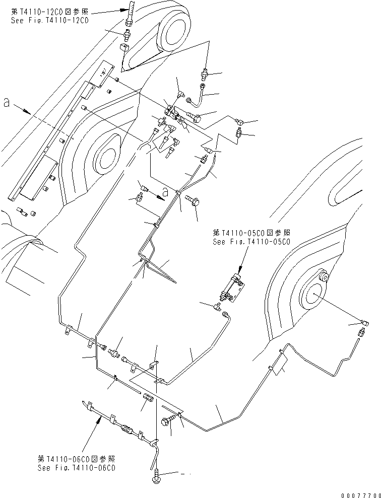 Wheel Loaders Komatsu / WA900-3 S/N 50001-UP(wa900-3c) / LIFT ARM AND BELLCRANK (AUTO GREASE) (FOR LIFT CYLINDER PIN) (WITH HIGH LIFT ARM)(#50095-)(360160 : T4110-04C0)