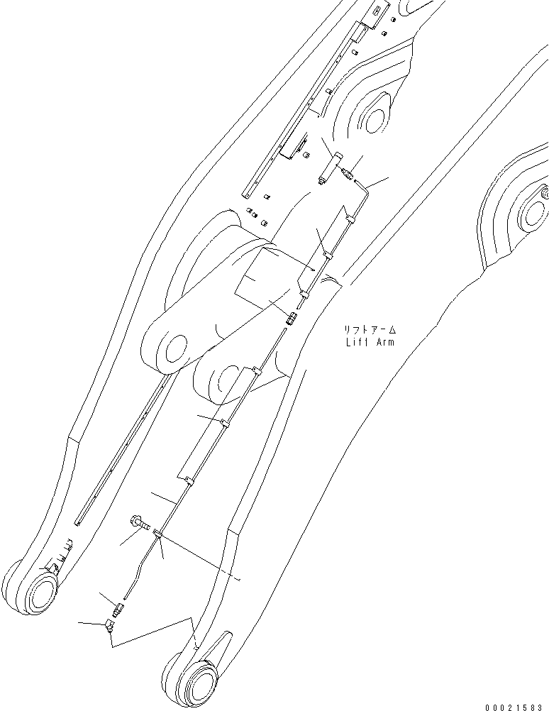 Wheel Loaders Komatsu / WA900-3 S/N 50001-UP(wa900-3c) / LIFT ARM AND BELLCRANK (AUTO GREASE) (FOR BUCKET PIN ? L.H.) (1/2) (WITH HIGH LIFT ARM)(#50095-)(360190 : T4110-05C0)
