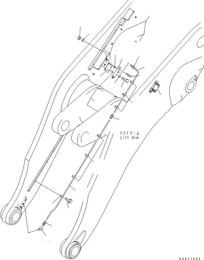 Wheel Loaders Komatsu / WA900-3 S/N 50001-UP(wa900-3c) / LIFT ARM AND BELLCRANK (AUTO GREASE) (FOR BUCKET PIN ? R.H.) (WITH HIGH LIFT ARM)(#50095-)(360230 : T4110-07C0)