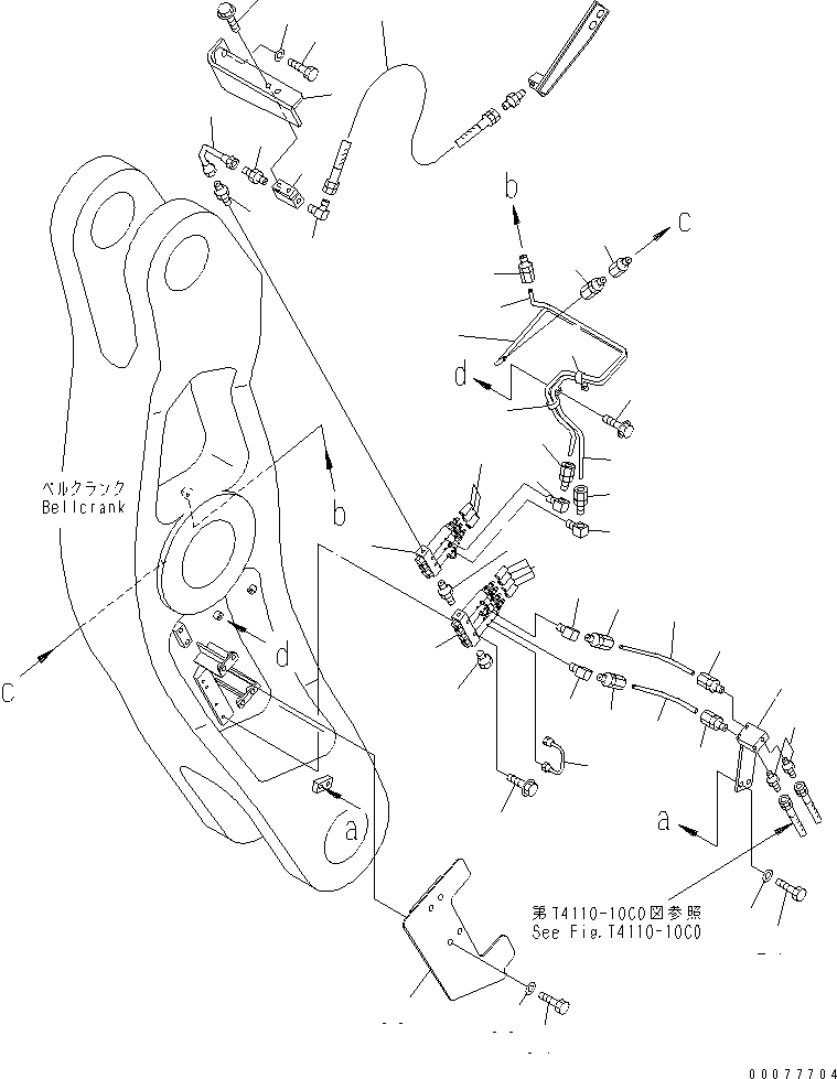 Wheel Loaders Komatsu / WA900-3 S/N 50001-UP(wa900-3c) / LIFT ARM AND BELLCRANK (AUTO GREASE) (FOR BELLCRANK) (WITH HIGH LIFT ARM)(#50095-)(360270 : T4110-09C0)