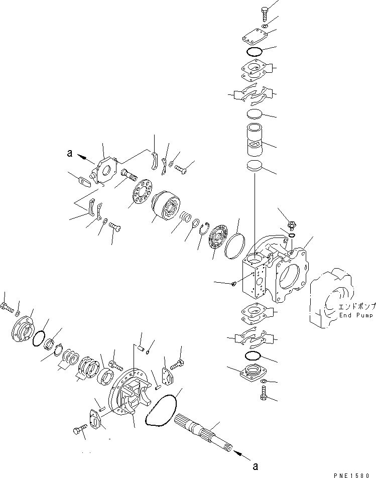 Wheel Loaders Komatsu / WA900-3 S/N 50001-UP(wa900-3c) / STEERING PUMP (2/4)(#50001-50026)(450650 : Y1600-42A0)