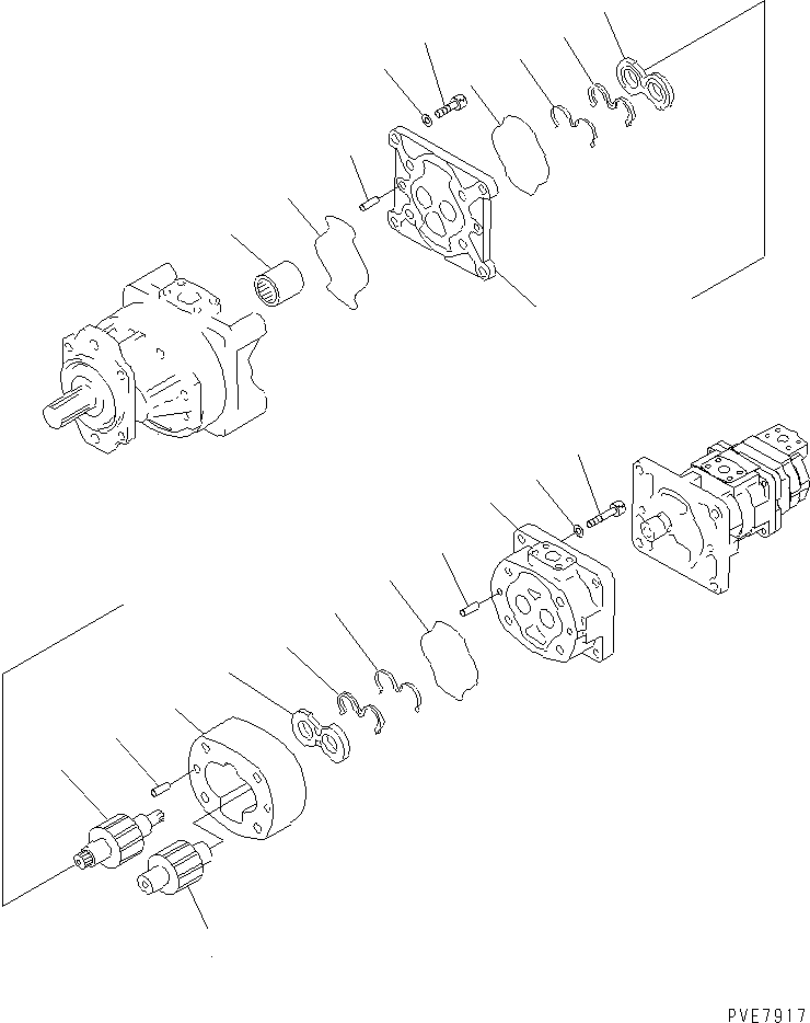 Wheel Loaders Komatsu / WA900-3 S/N 50001-UP(wa900-3c) / HYDRAULIC PUMP (TORQUE CONVERTER ? TRANSMISSION ? PPC ? BRAKE) (2/4) (55ЯC SPEC.)(450900 : Y1610-32A2)