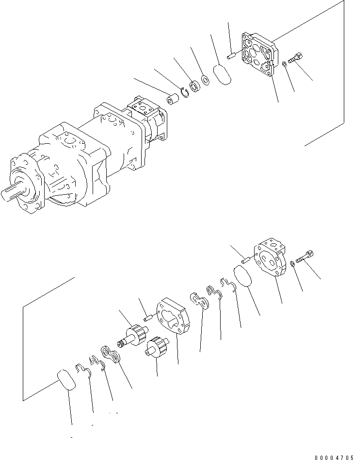 Wheel Loaders Komatsu / WA900-3 S/N 50001-UP(wa900-3c) / HYDRAULIC PUMP (TORQUE CONVERTER ? TRANSMISSION ? PPC ? BRAKE) (4/4) (SOUND PACKAGE SPEC.)(#50029-)(450970 : Y1610-34A3)