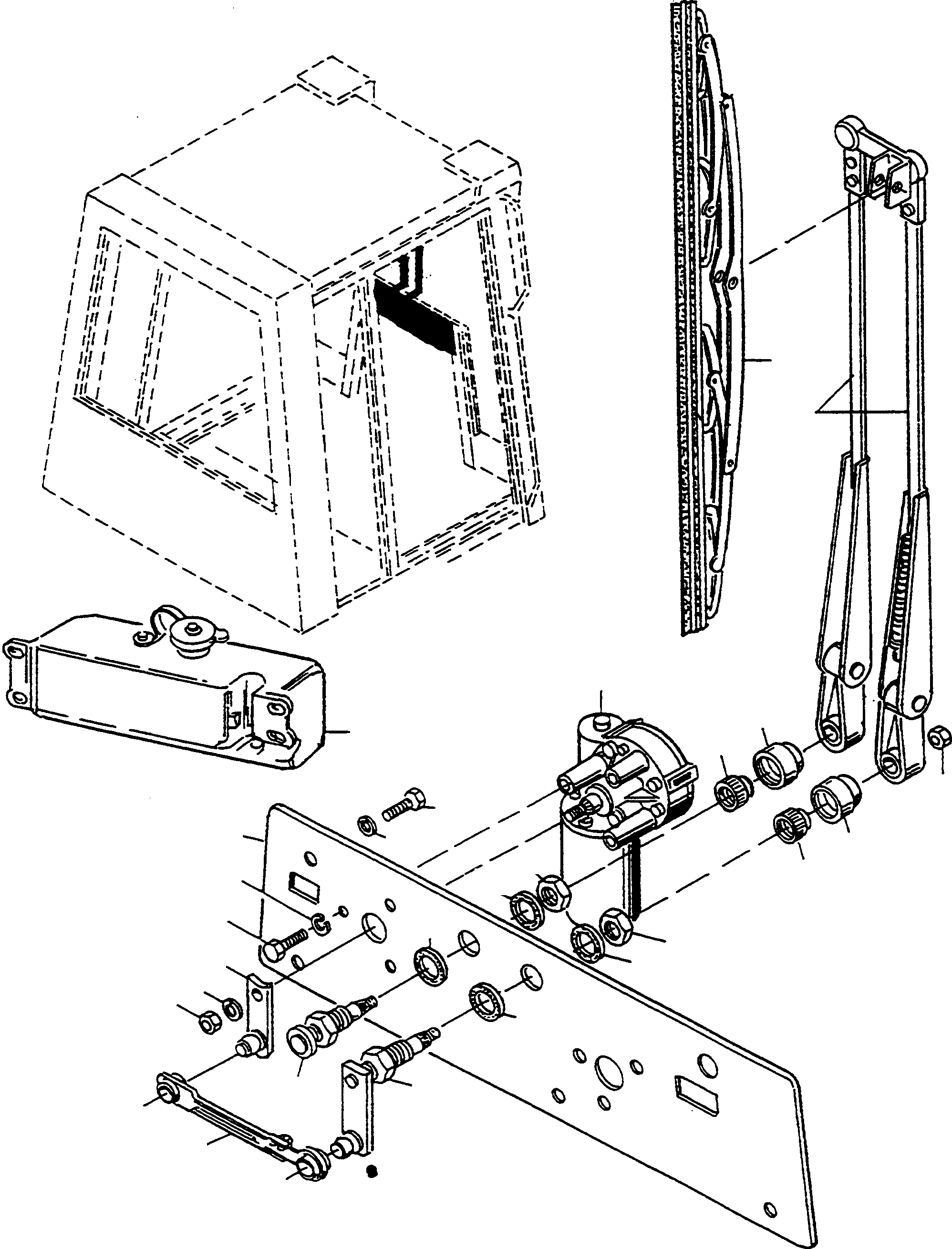 Wheel Loaders Komatsu / WA90-1 (20F) S/N 372020051 and up(wa90_1) / WINDSHIELD-WIPER - WASHER SYSTEM, FRONT(03-66|a : A4989)