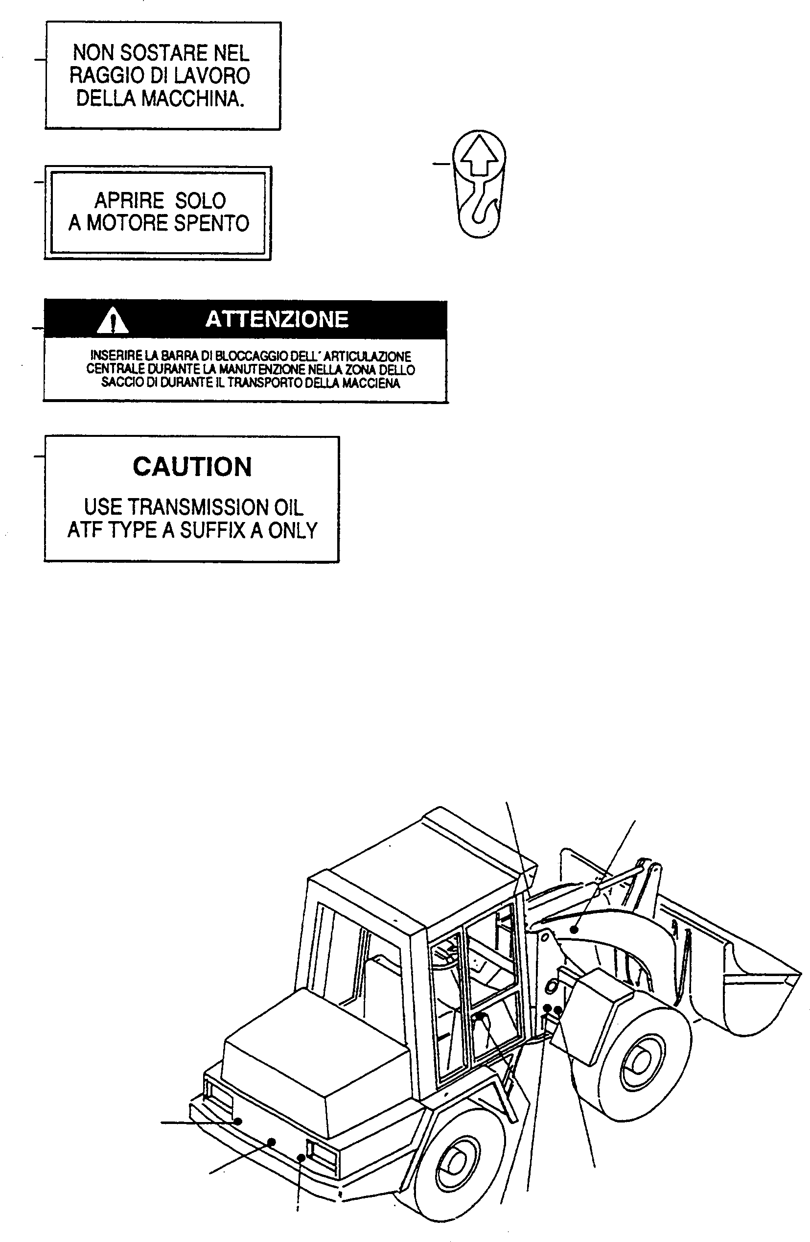 Wheel Loaders Komatsu / WA90-1 (20F) S/N 372020051 and up(wa90_1) / DECALS, ITALIAN(12-08 : A5207)