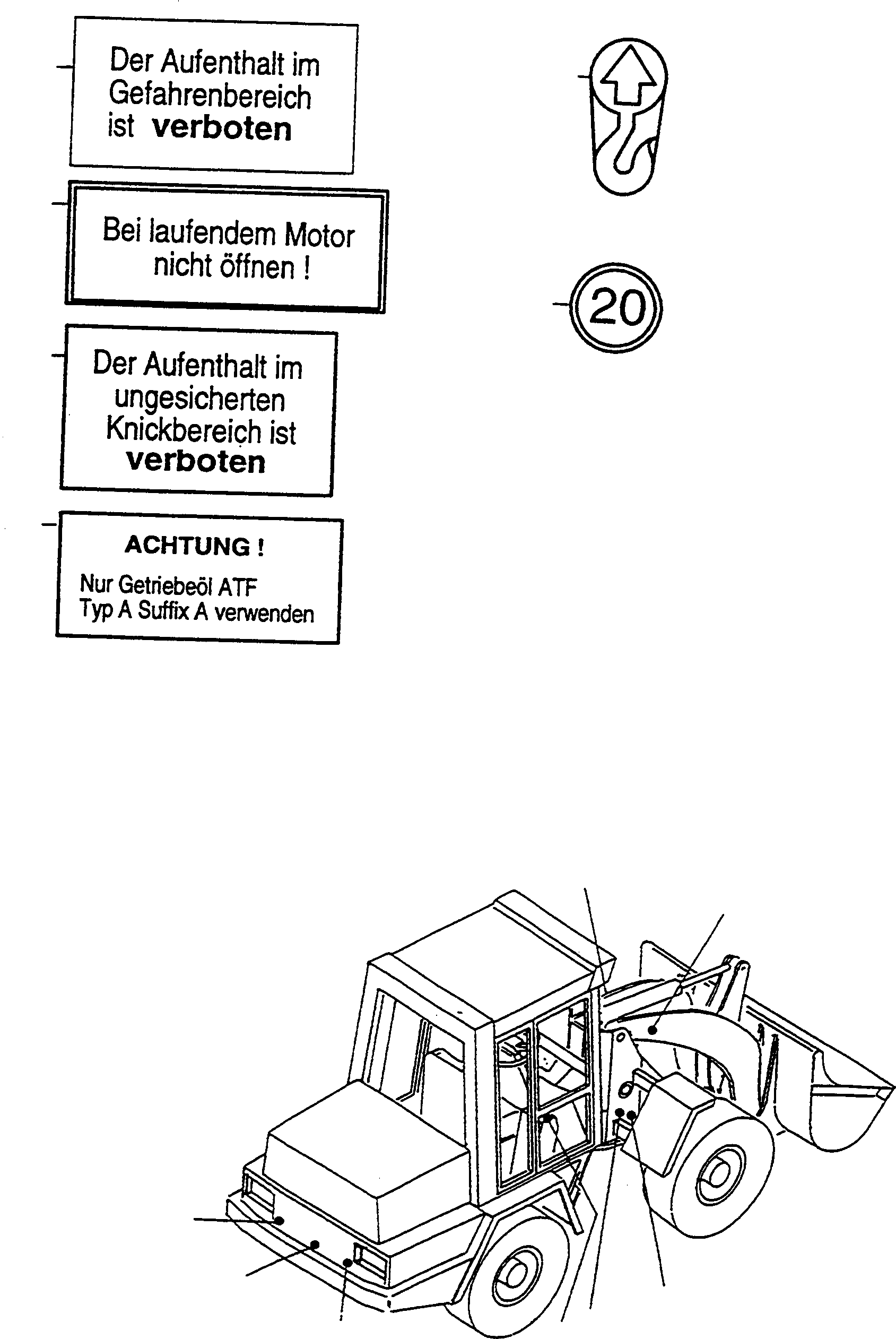 Wheel Loaders Komatsu / WA90-1 (20F) S/N 372020051 and up(wa90_1) / DECALS, GERMAN(12-04 : A5209)
