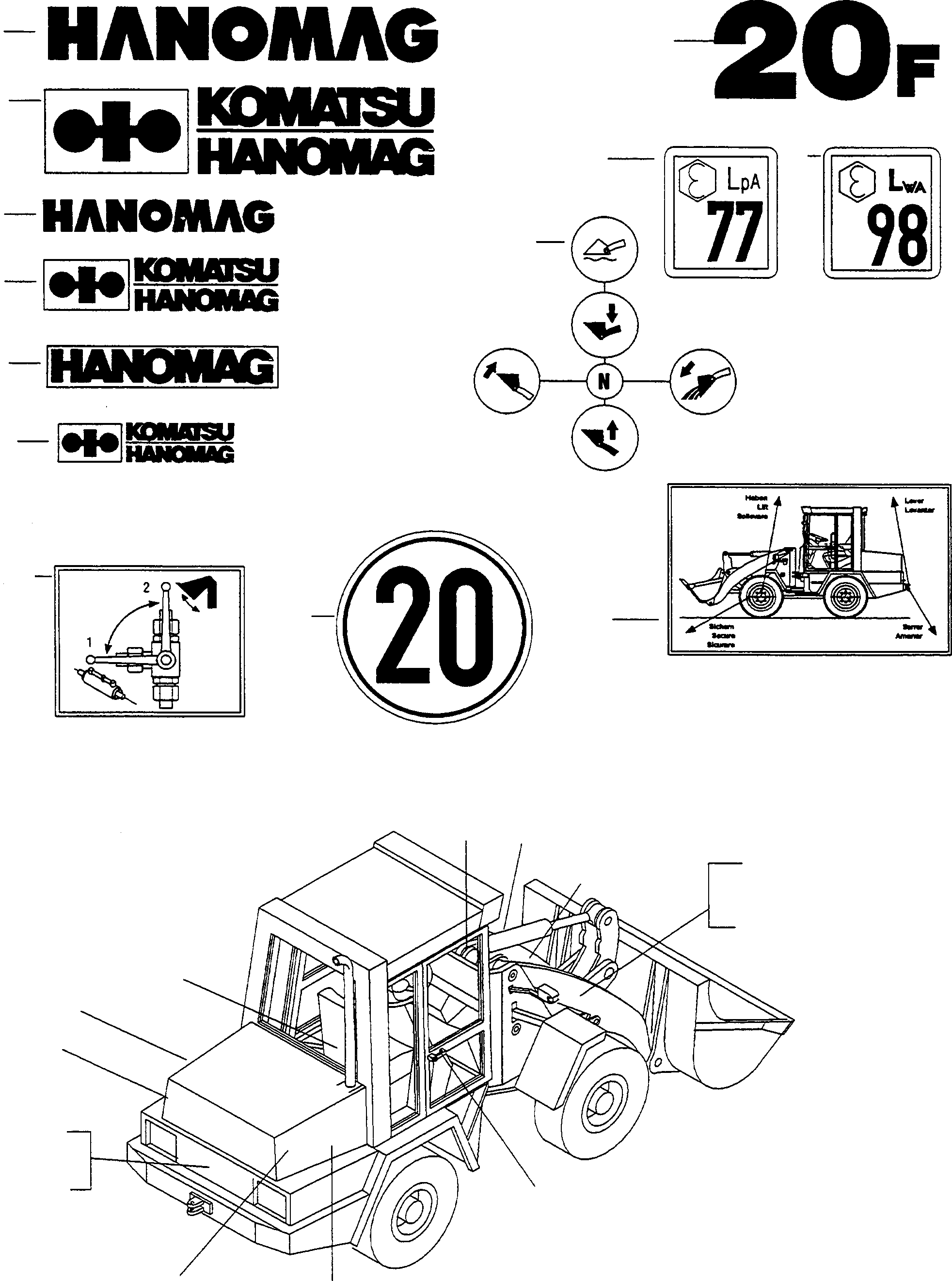 Wheel Loaders Komatsu / WA90-1 (20F) S/N 372020051 and up(wa90_1) / LETTERING(12-03|b : A5210)