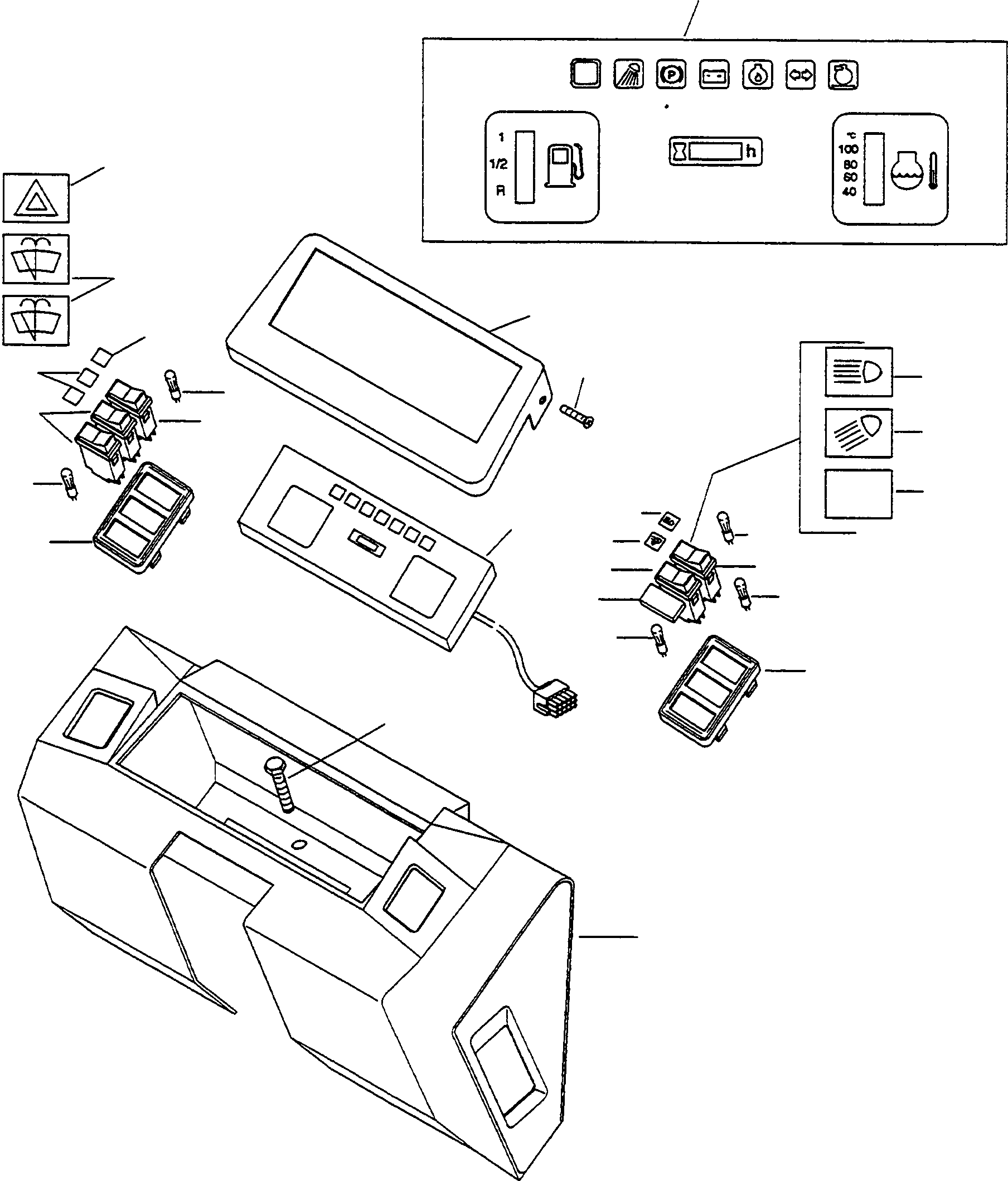 Wheel Loaders Komatsu / WA90-1 (20F) S/N 372020051 and up(wa90_1) / INSTRUMENT BOX AND INSTRUMENTS(03-63|b : A5288)