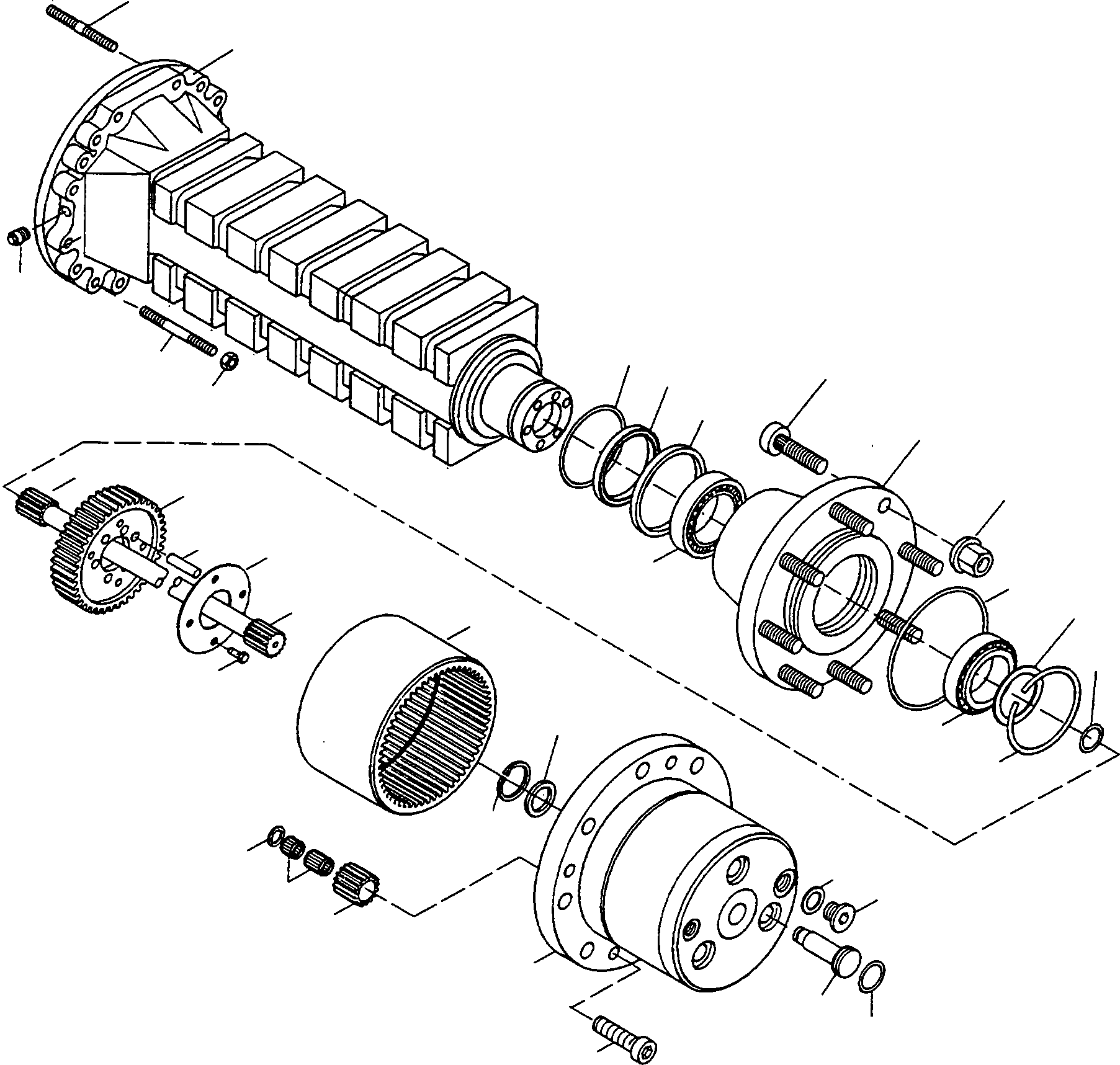 Wheel Loaders Komatsu / WA90-1S (20FS) S/N 372020401 and up(wa90_1s) / PLANETARY DRIVE, BRAKE, REAR AXLE(05-47 : A5389)