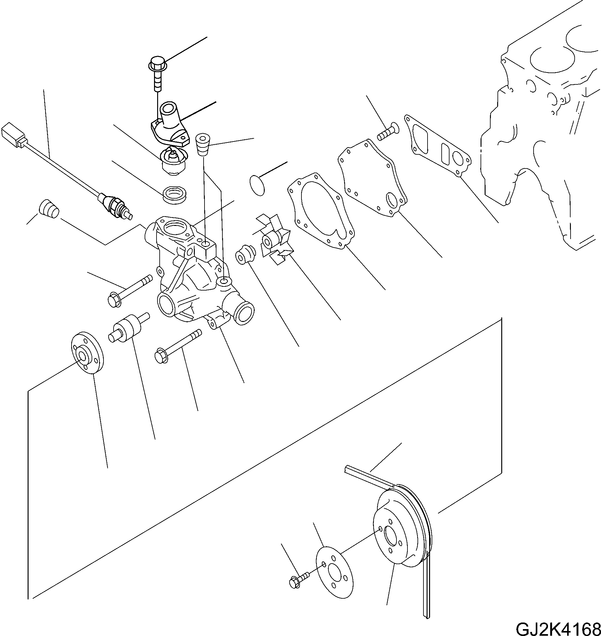 Wheel Loaders Komatsu / WA90-5 20 km/h S/N H50051-H50118 / H50121 / H50124 / H50128-Up(wa90_5a) / WATER PUMP(01150_A : GJ2K4168)