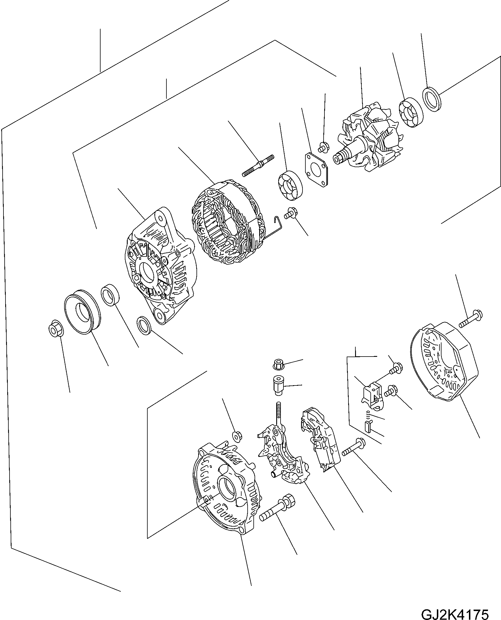 Wheel Loaders Komatsu / WA90-5 20 km/h S/N H50051-H50118 / H50121 / H50124 / H50128-Up(wa90_5a) / ALTERNATOR(03420_B : GJ2K4175)
