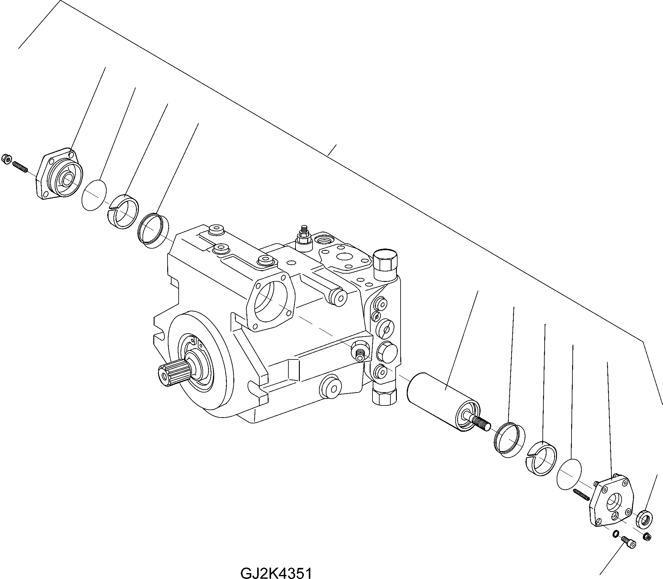 Wheel Loaders Komatsu / WA90-5 20 km/h S/N H50051-H50118 / H50121 / H50124 / H50128-Up(wa90_5a) / AXIAL PISTON PUMP, WITH SPEED CONTROL(04610_F : GJ2K4351_1)