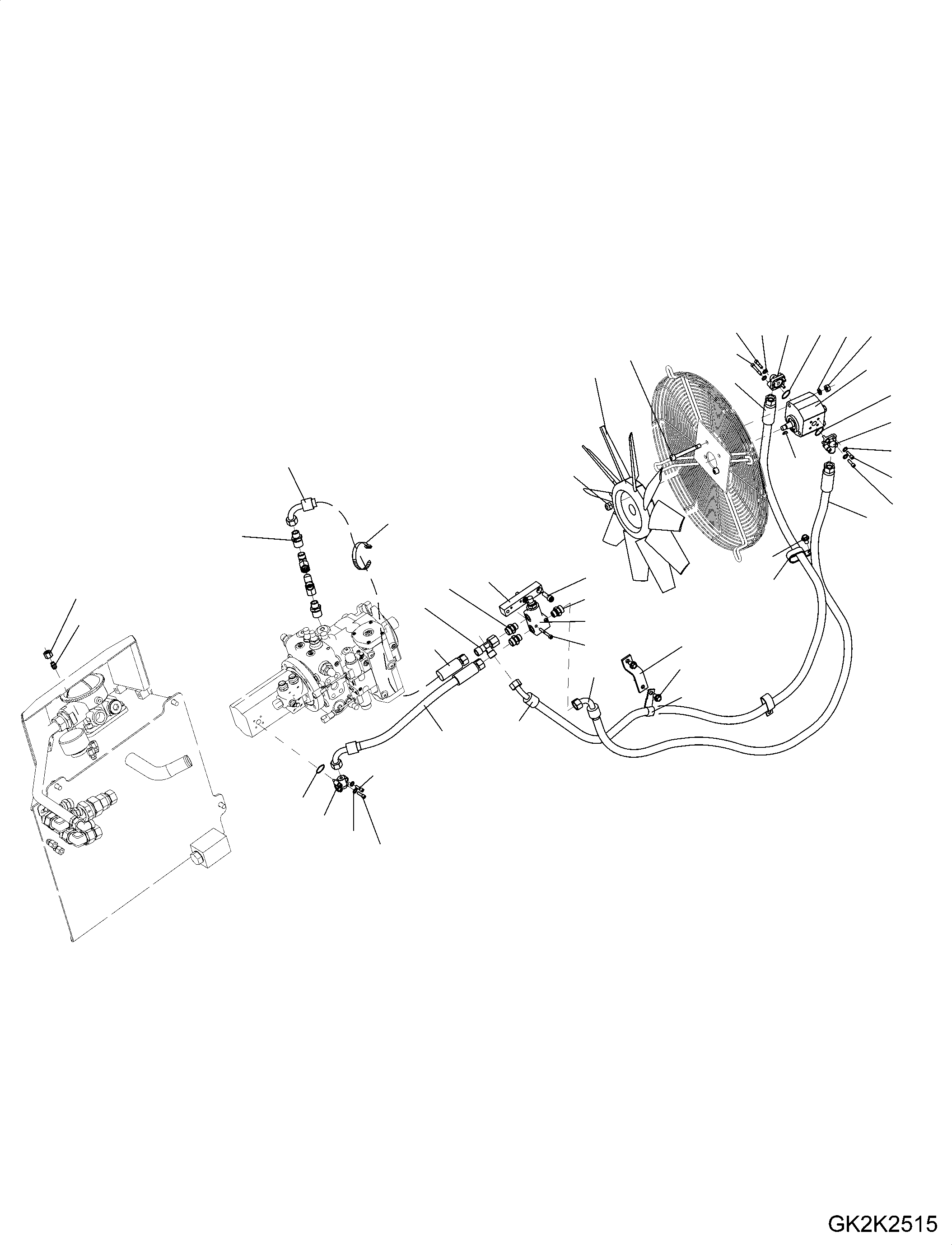 Wheel Loaders Komatsu / WA90-5 20 km/h S/N H50051-H50118 / H50121 / H50124 / H50128-Up(wa90_5a) / FAN, HYDRAULIC(01170_A : GJ2K4423)