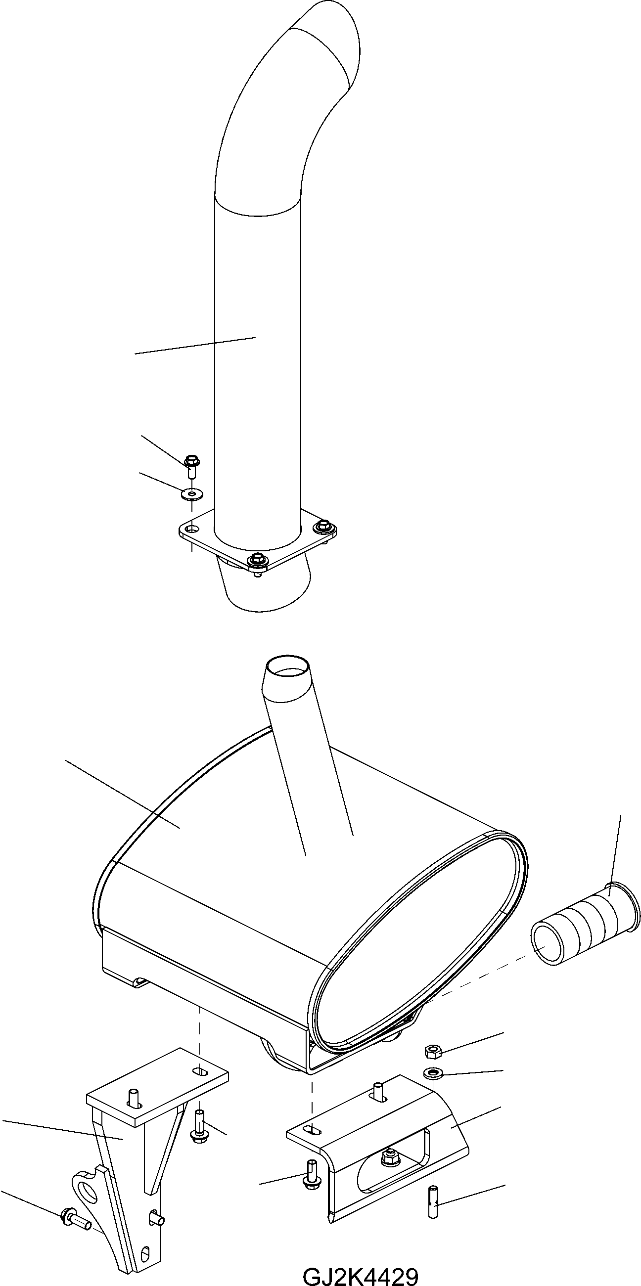 Wheel Loaders Komatsu / WA90-5 20 km/h S/N H50051-H50118 / H50121 / H50124 / H50128-Up(wa90_5a) / EXHAUST SYSTEM(01570_A : GJ2K4429)